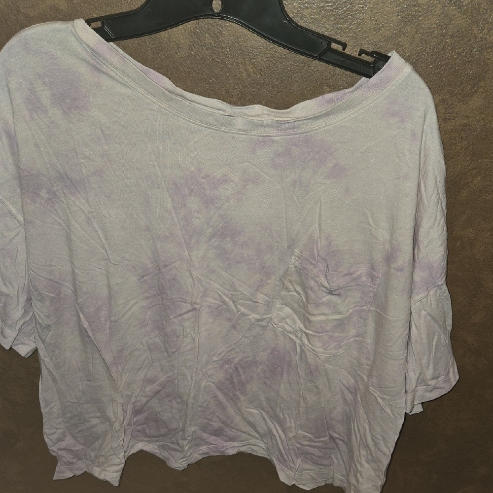 Old Navy Purple Tie-Dye Short Sleeve Pocket Tee